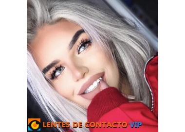 Lentillas Solótica Ice Natural Colors en Gris con Celeste | Lentes de Contacto VIP