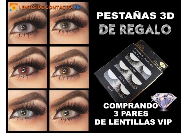 Oferta Especial: 3 Pares de Lentillas VIP + 3 Pares de Pestañas 3D de Regalo | Lentes de Contacto VIP España