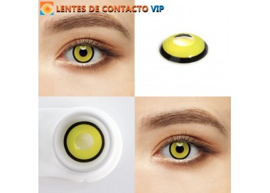 Lentillas Fantasía Amarillas con Borde Negro | Lentillas para Cosplay y Halloween - ¡Compra Ahora!