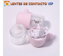 Limpiador de lentillas manual color rosa