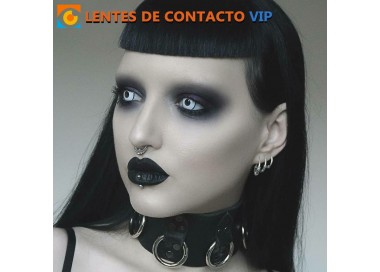 Lentillas Fantasía Blancas con Aro Negro | Lentillas de Calidad - ¡Compra Ahora!