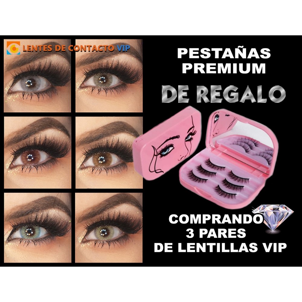 Oferta Especial: 3 Pares de Lentillas VIP + Pestañas Premium de Regalo | Lentes de Contacto VIP España