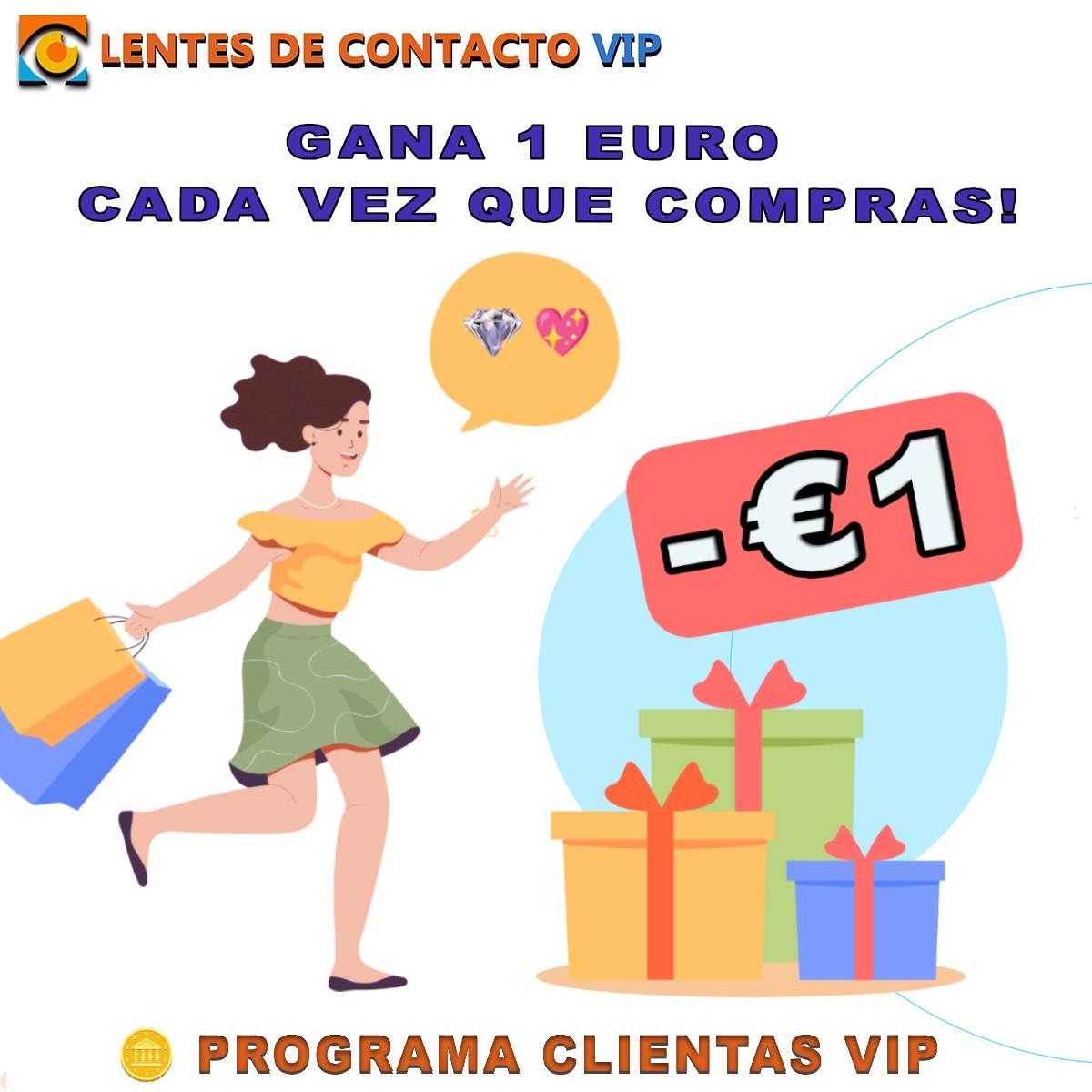 Gana €1 cada vez que compras lentillas!